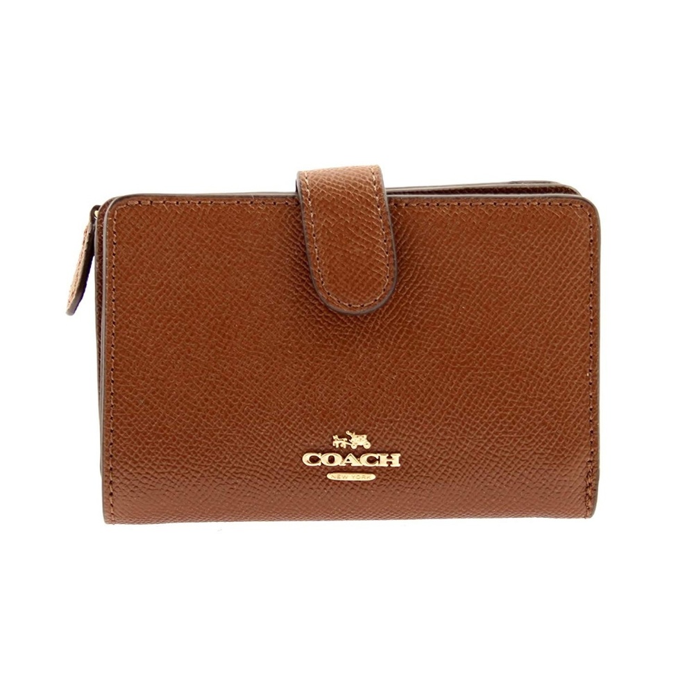 COACH NWT Crossgrain Leather Medium Corner Zip